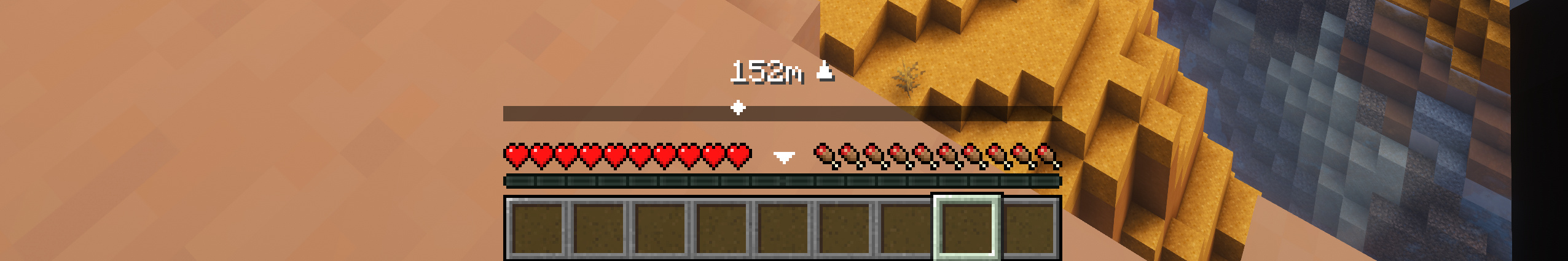The Trianulate overlay over a normal Minecraft Hotbar