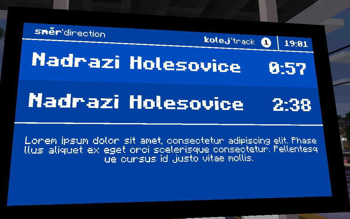 Message at bottom of the screen