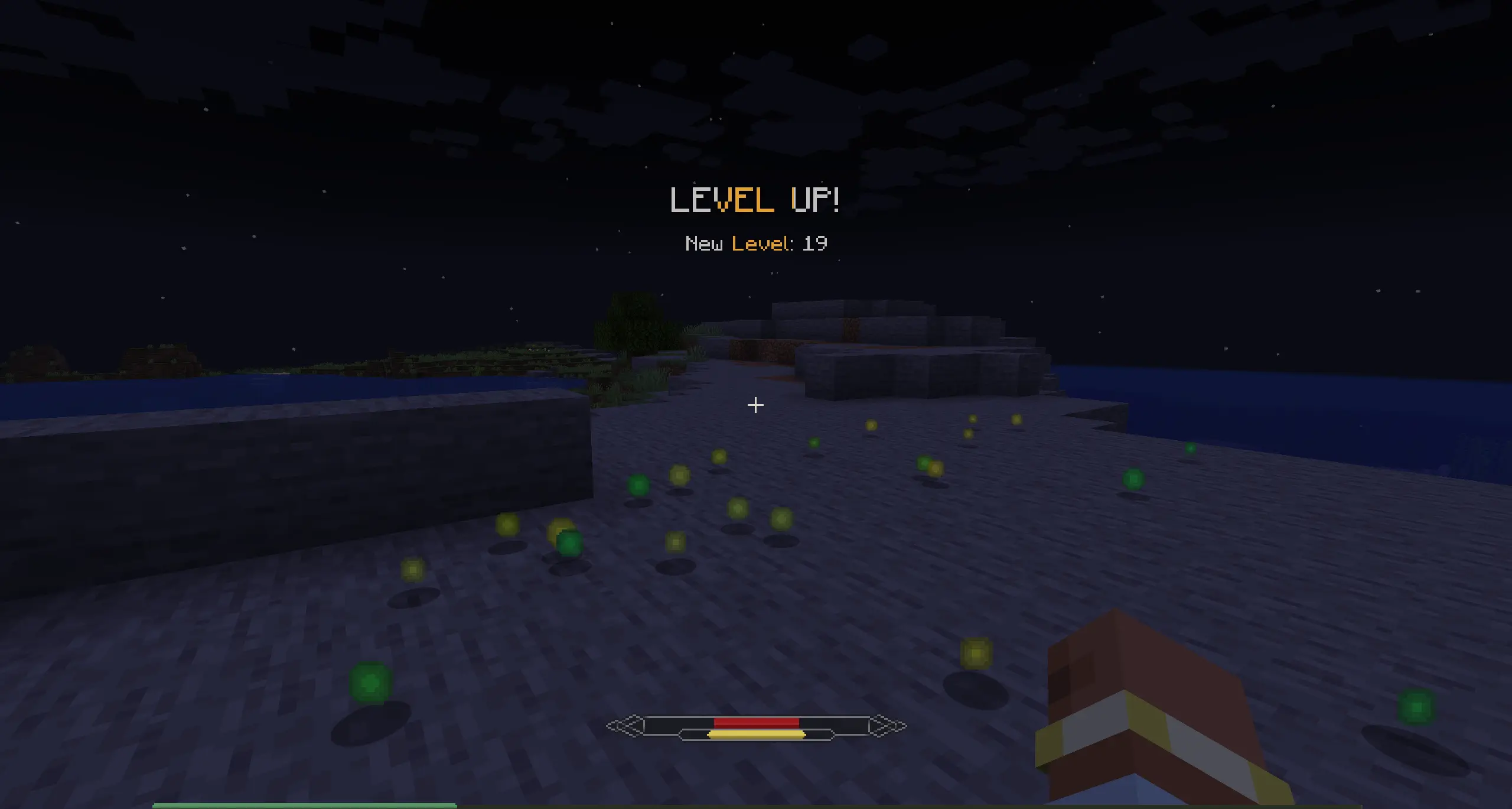 The level is hidden by default, and when you level up, you'll see a toast like in RPG games.