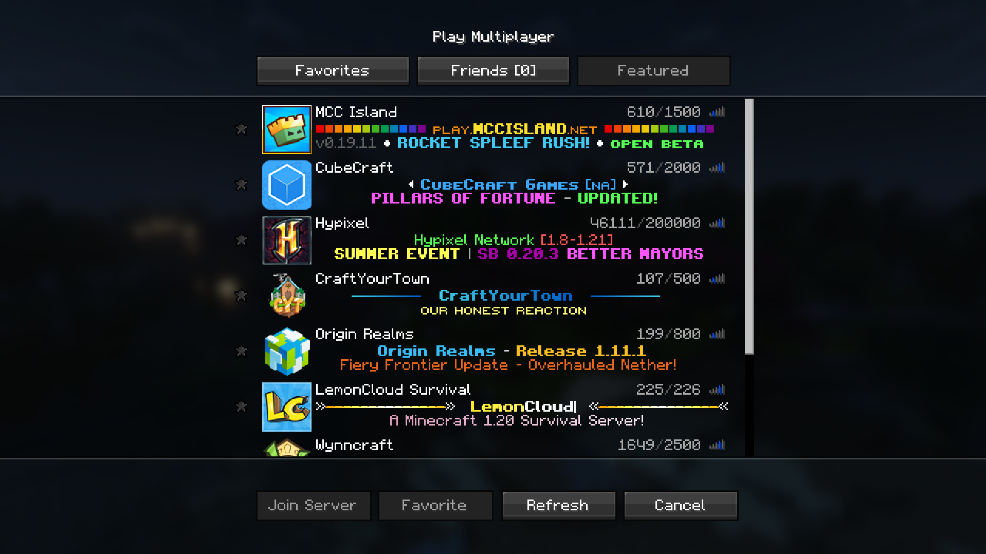 Server List