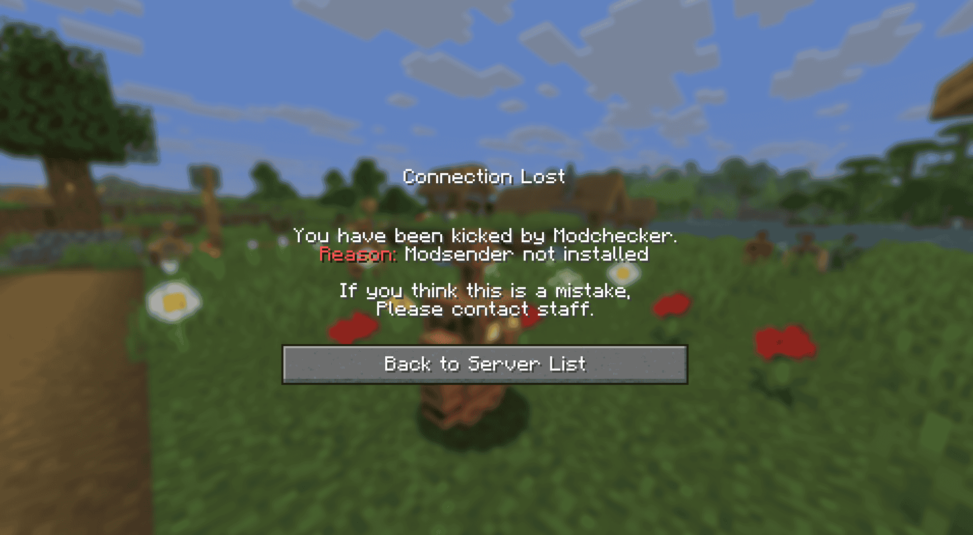 ModChecker has not found Modsender mod
