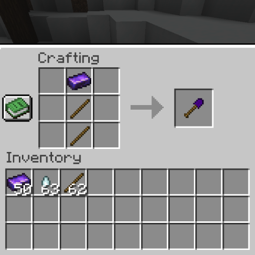 Crafting an Obsidian Shovel