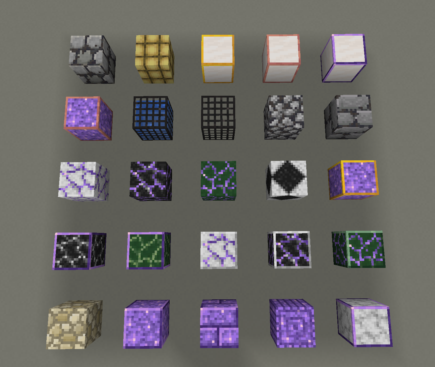 various amethyst blocks