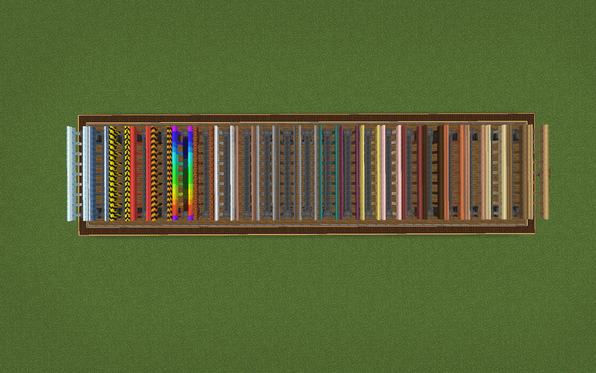 Coaster track materials, top view