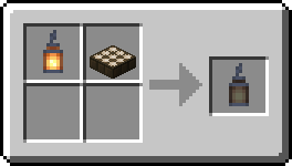 GIF showing alternate crafting recipe. A shapeless recipe with a normal variant lantern along with a daylight detector resulting in the nocturne variant.
