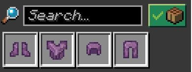 This image shows all custom craftable items made from shulker shells (Armor: Helmet, Chestplate, Leggings, Boots)