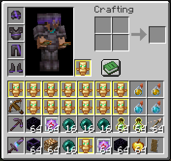 A screenshot of an inventory displaying the CPVP kit with totems having yellow borders