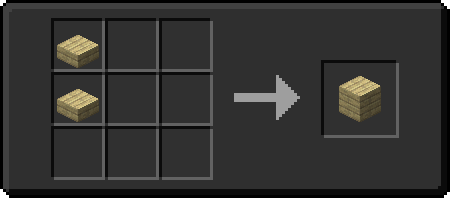 Image that shows how to craft slabs back to a block