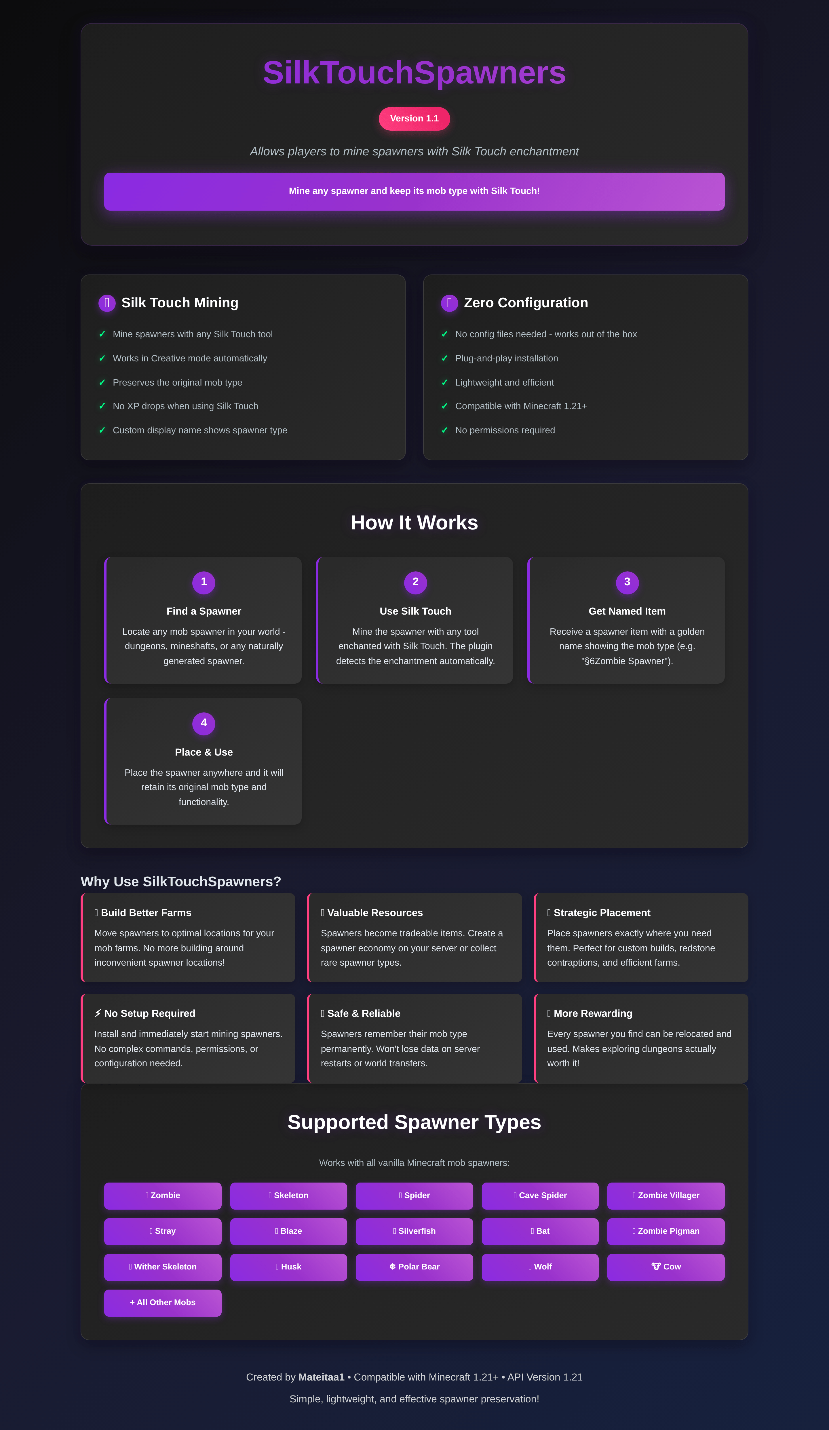 SilkTouchSpawnerZ Description