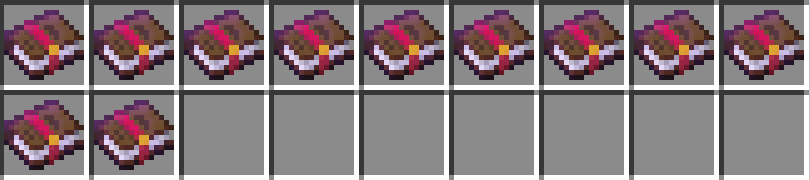 This image shows the 9 different new enchanted books in a row
