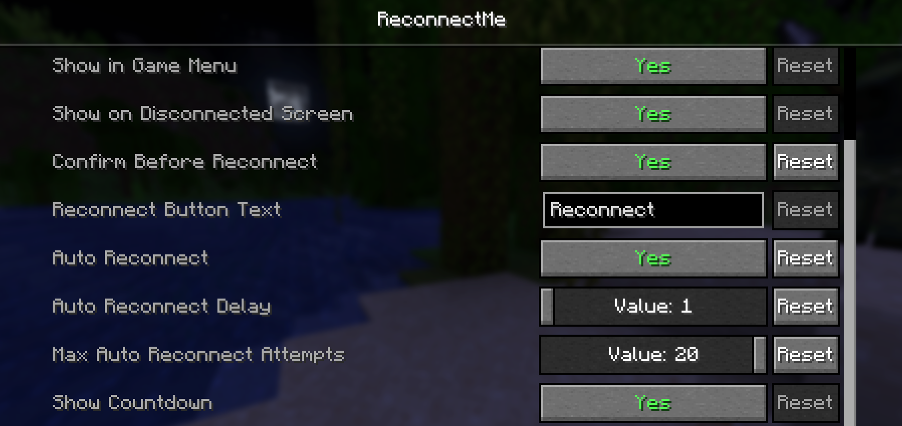 Settings