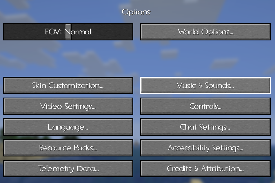 Settings menu with Caxton
