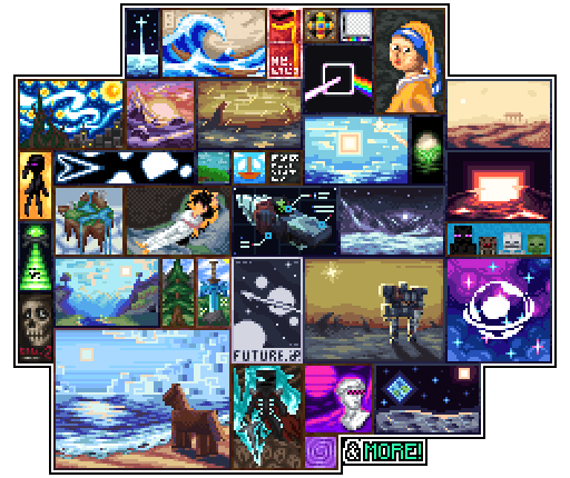 A collection of some of the paintings.