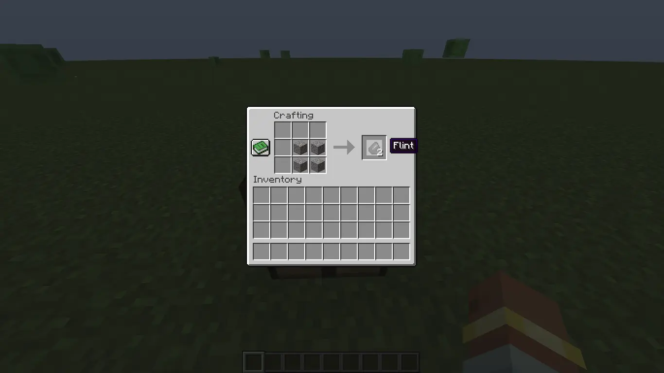 Crafting recipe: 4 Gravel to 2 Flint in Minecraft Trahfix mod