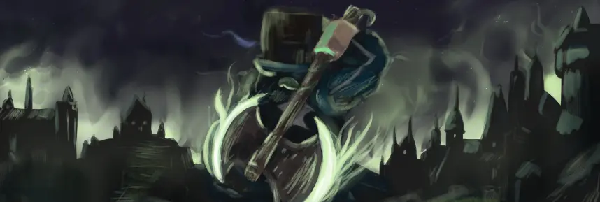 Minecraft art in the style of the painting “Nature's Battle Axe”