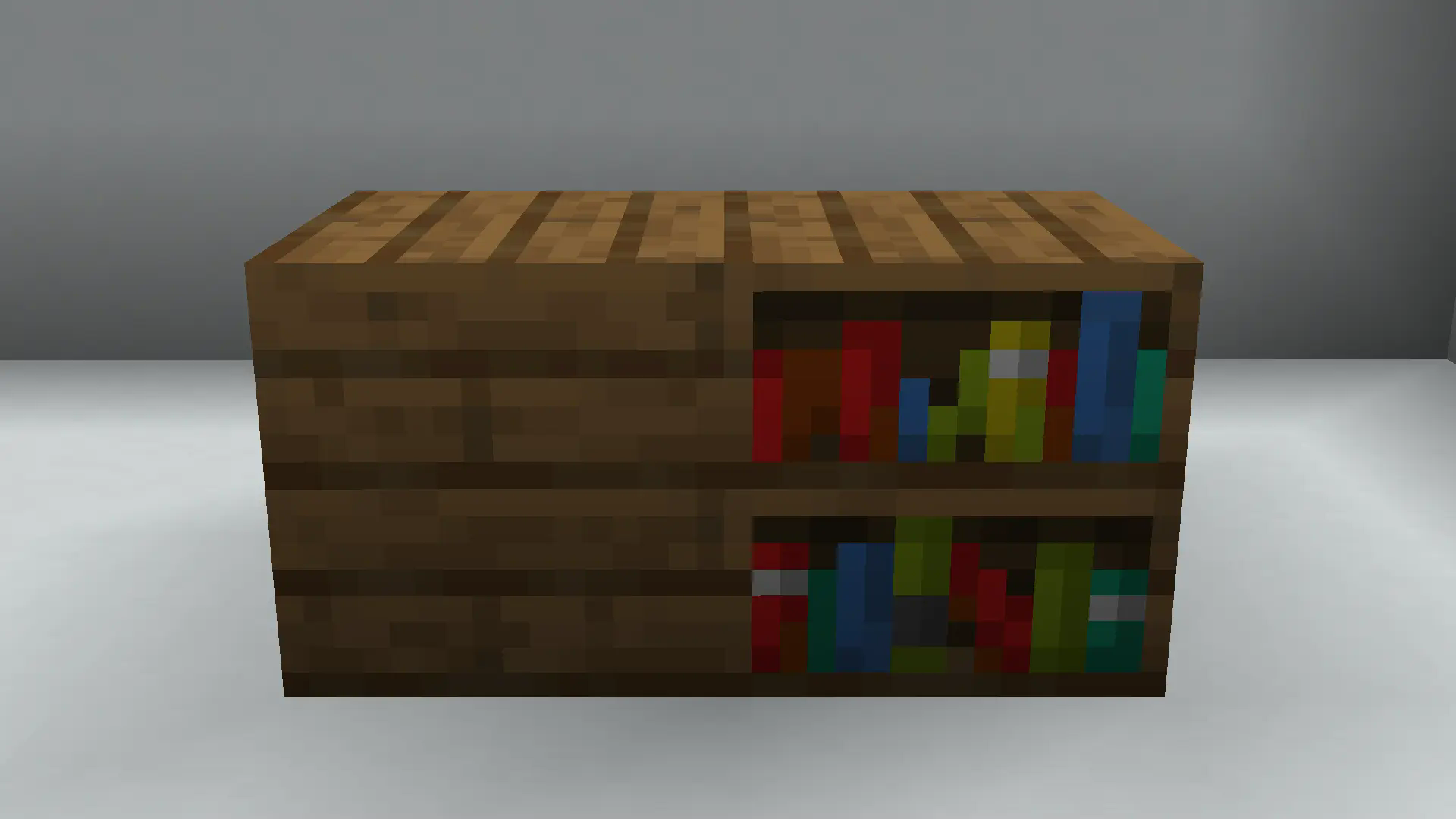 The bookshelf texture compared to the spruce