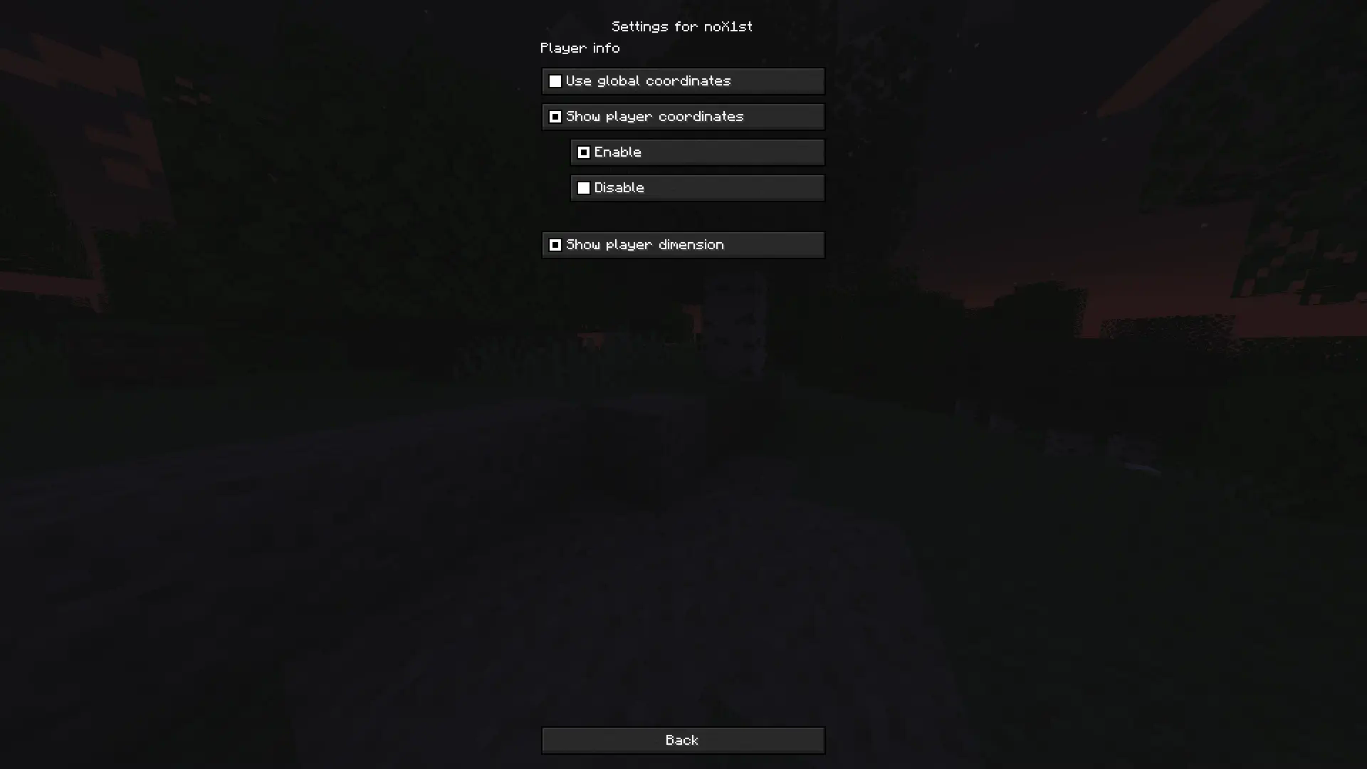 Player settings