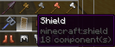 Shield item around other items in the Creative Inventory. It's now centered.