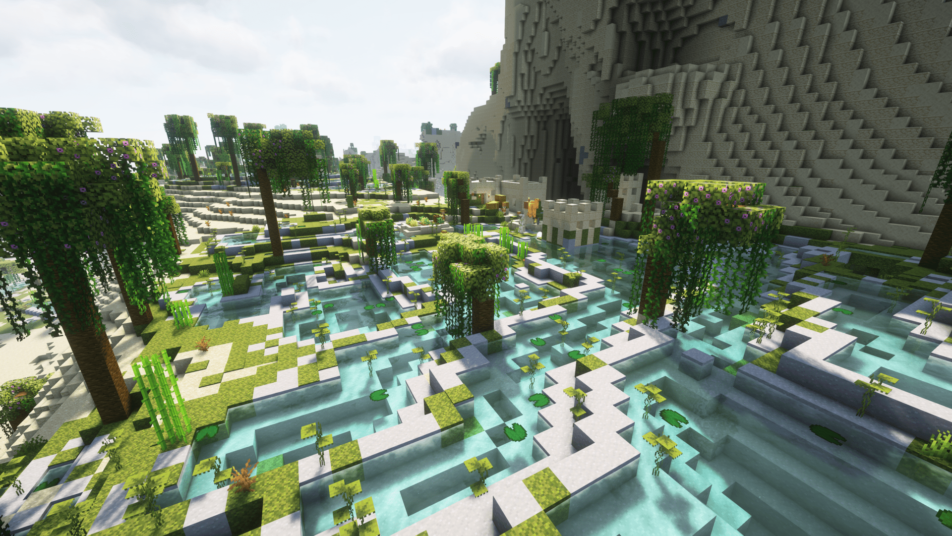 An oasis in a desert, showing the new terrain generation
