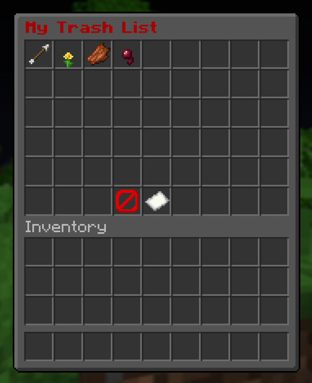 View your trash list of items