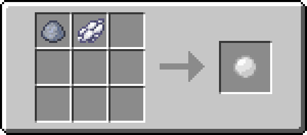 The crafting recipe for a ballpit ball