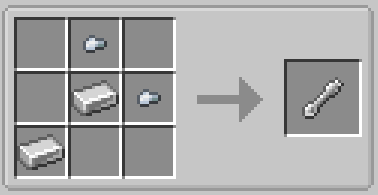 crafting recipe of a wand handle