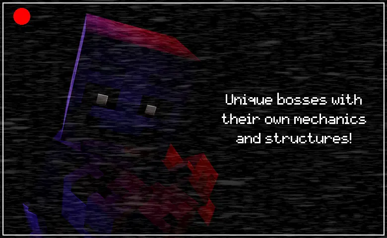 Another render with a classic FNaF camera overlay, this time of the Purple Guy Animatronic, lit up by red and magenta lights. The text beside it reads 