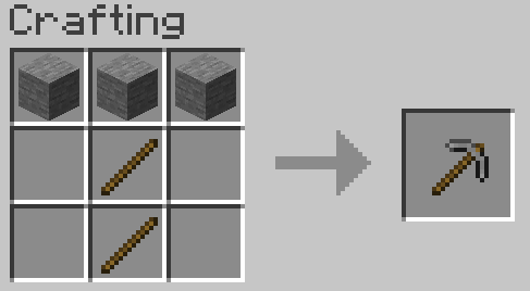 stone pickaxe crafting with stone (instead of cobblestone)