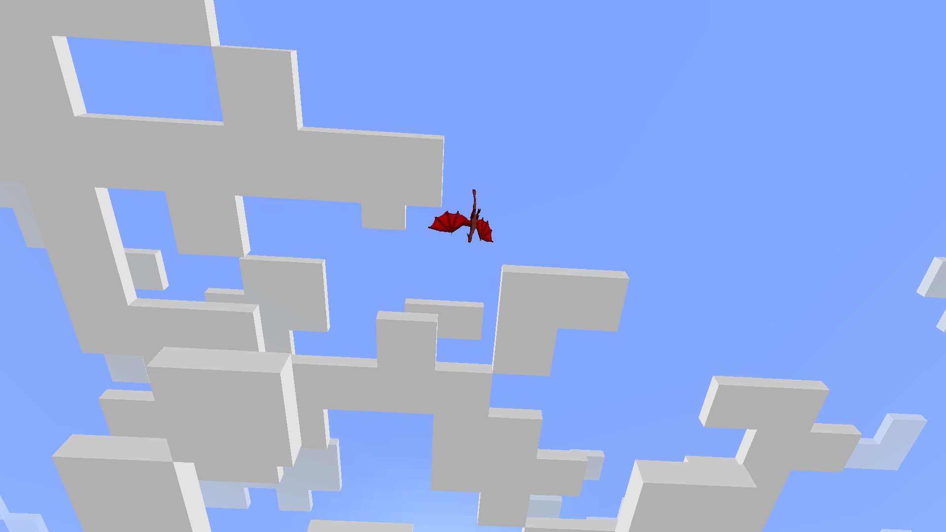 Red dragon soaring the sky