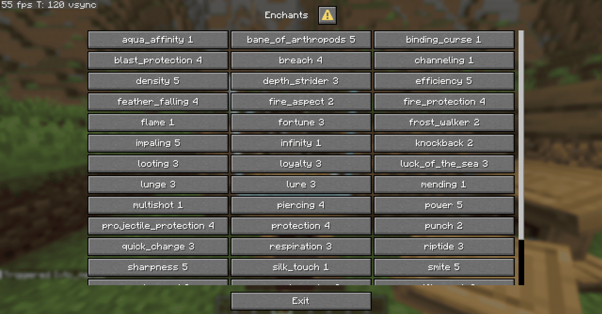 Enchantment Menu