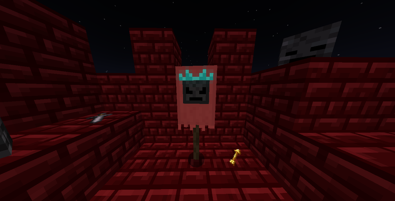 The Elite Skeleton War Banner on some red nether bricks