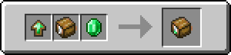 Smithing recipe of an Emerald Backpack, containing an Emerald Backpack Upgrade Template, an Iron Backpack and an Emerald.