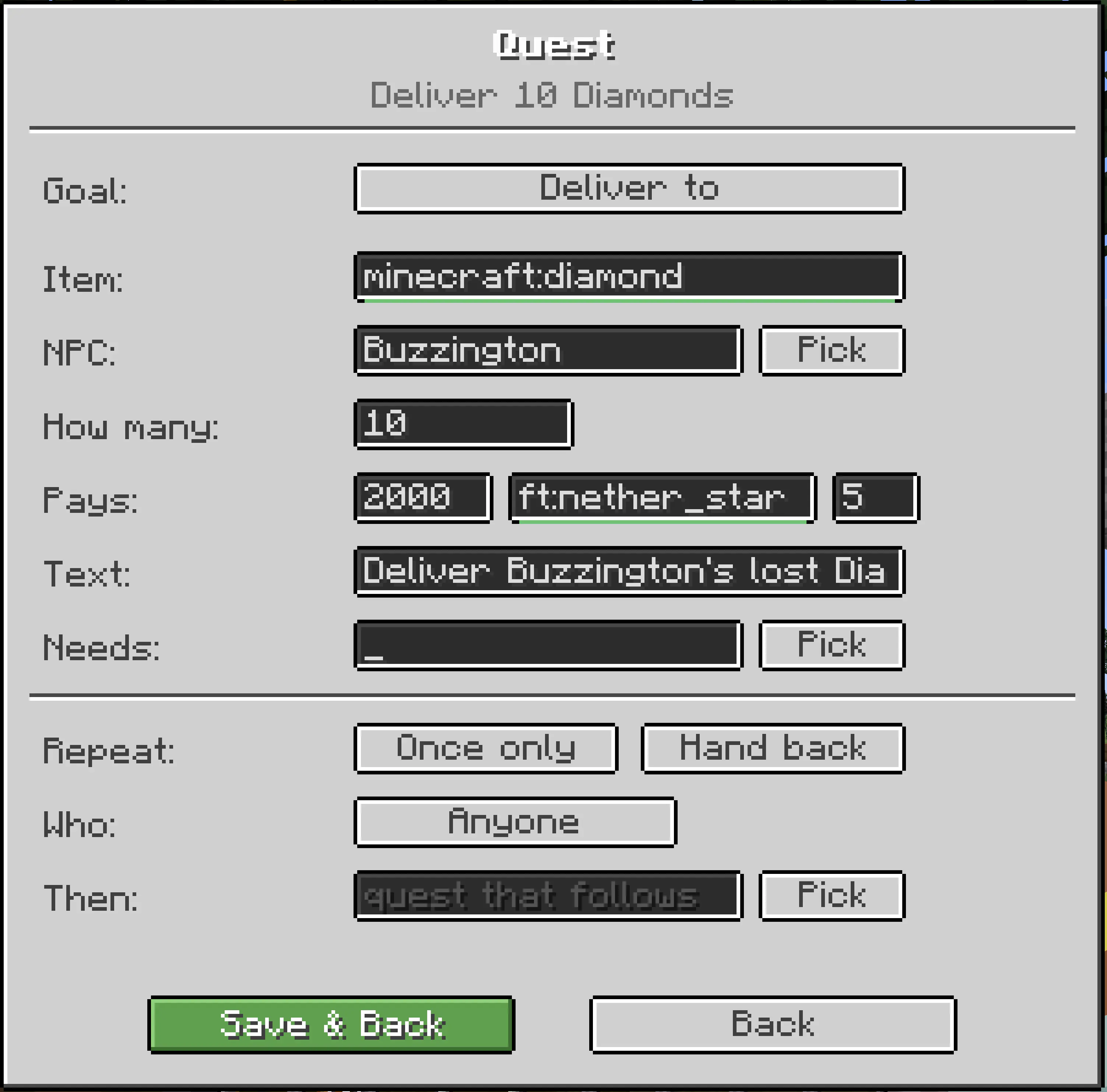 Custom quests