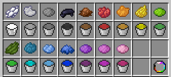 dyed buckets and dye template