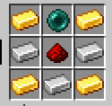 Row1:Gold Ingot | Ender Pearl | Gold Ingot, Row2: Iron Ingot | redstone  dust | Iron ingot , Row3: Gold Ingot | Iron Ingot | Gold Ingot