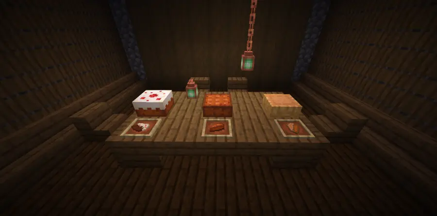 The new cakes (and pie) with their slices