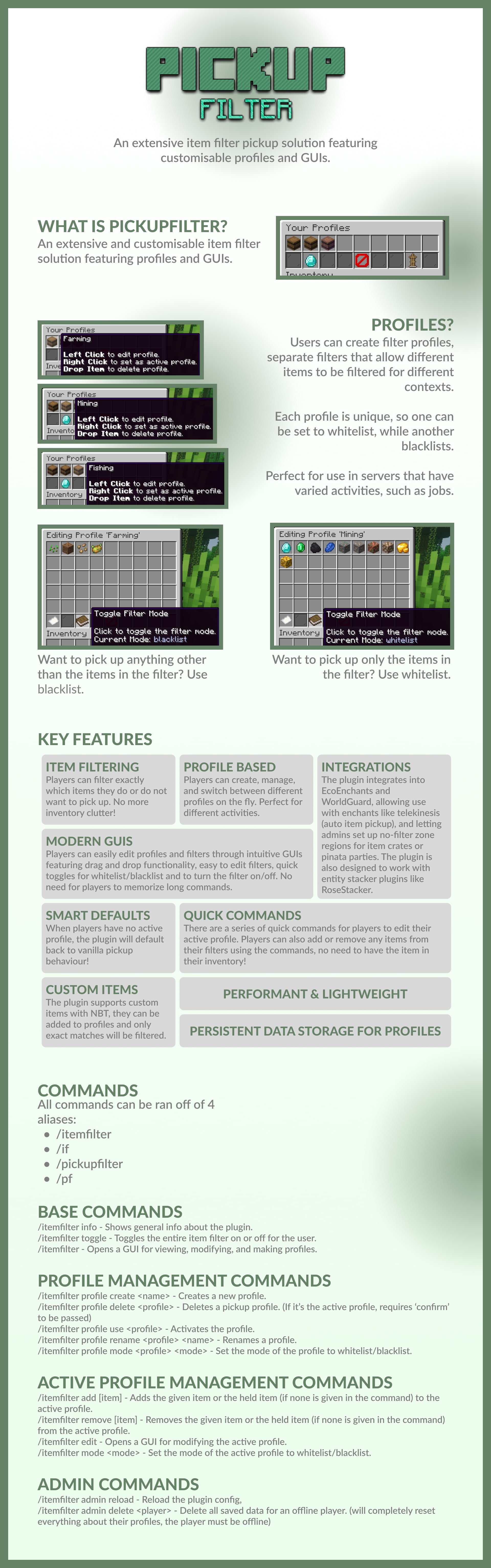 PickupFilter information sheet