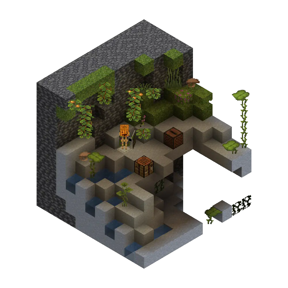 A small display of retextured items.
