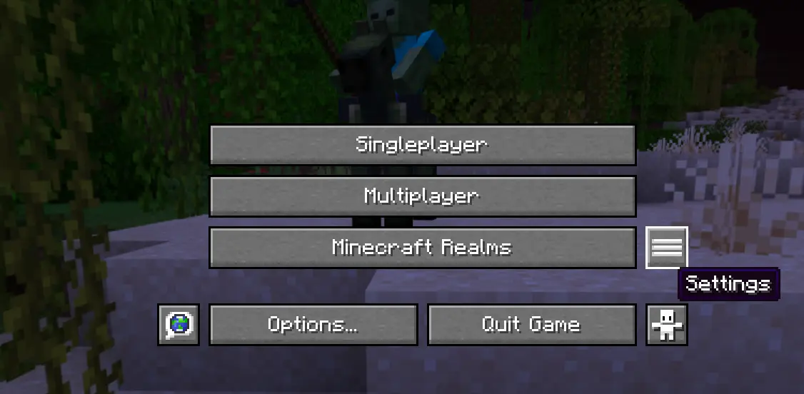 Settings Button in Title Screen