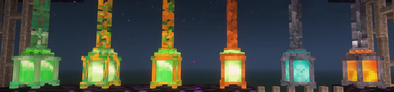 Photo showing the 6 lantern and chain variants in one image.