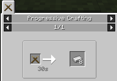 Slowcraft's Progressive Crafting category in JEI