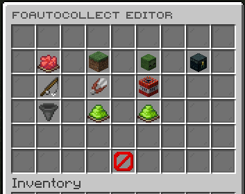 FoAutoCollect editor main menu with collection categories