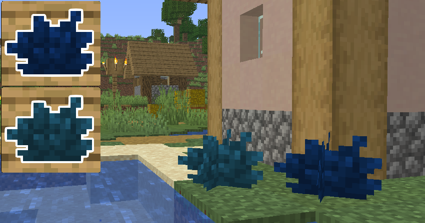 Blue Bush & Cyan Bush - Found very rarely near Rivers