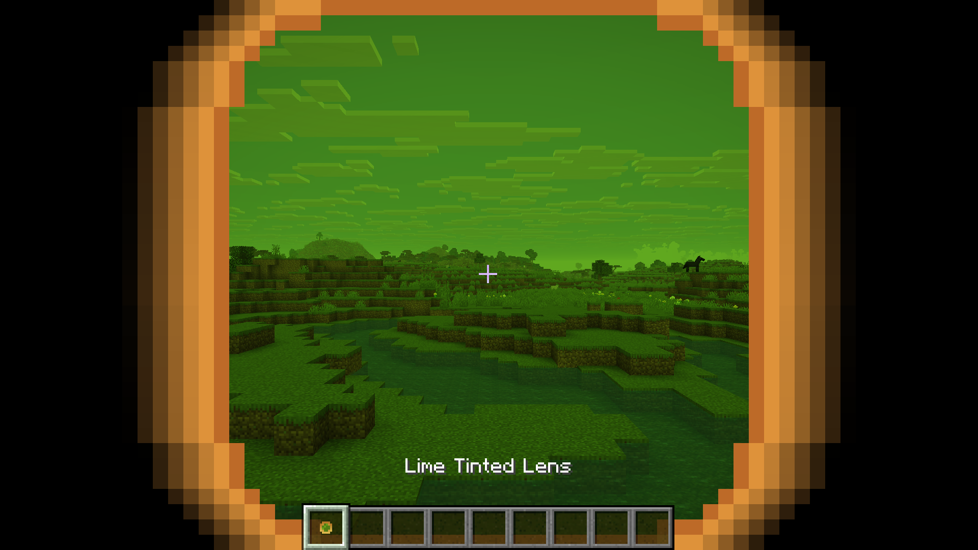 The world with a lime-tint shader applied