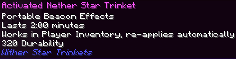 Activated Nether Star Trinket Description Tooltip