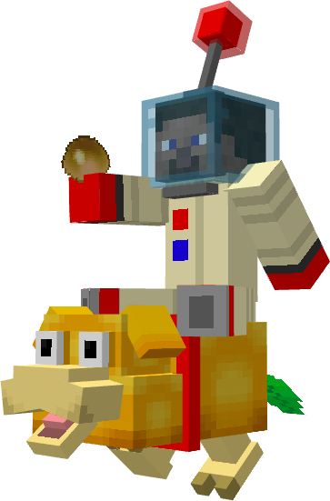 A Player Riding a Yellow Space Dog