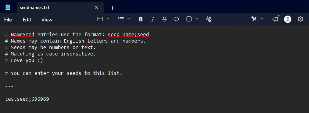 config text file