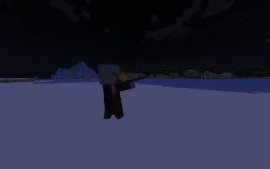 Pillager eating a baked potato