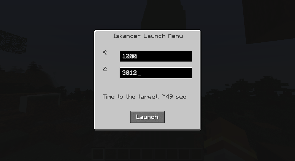 Iskander Launch Menu