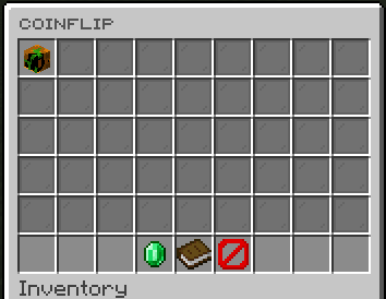 FoCoinflip main GUI with active player coinflips and the player's stats item
